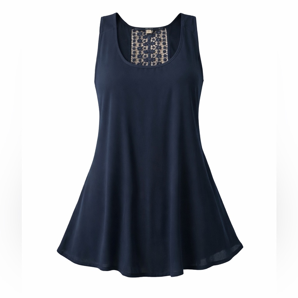 fun 2 fun Black Lace-Back Swing Tank